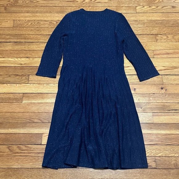Nanette Lepore Womens Blue Long Sleeve Dress Size Large Sparkle Stretch - Picture 4 of 4
